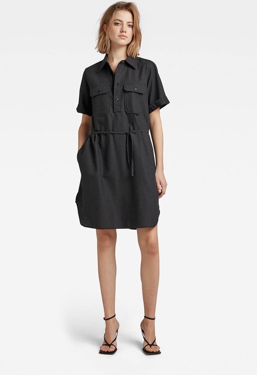 G-STAR - Millery pockets dress short sleeve - dk black/cloack
