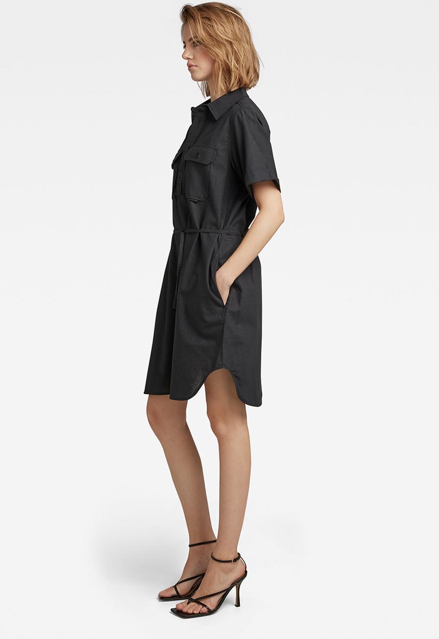 G-STAR - Millery pockets dress short sleeve - dk black/cloack