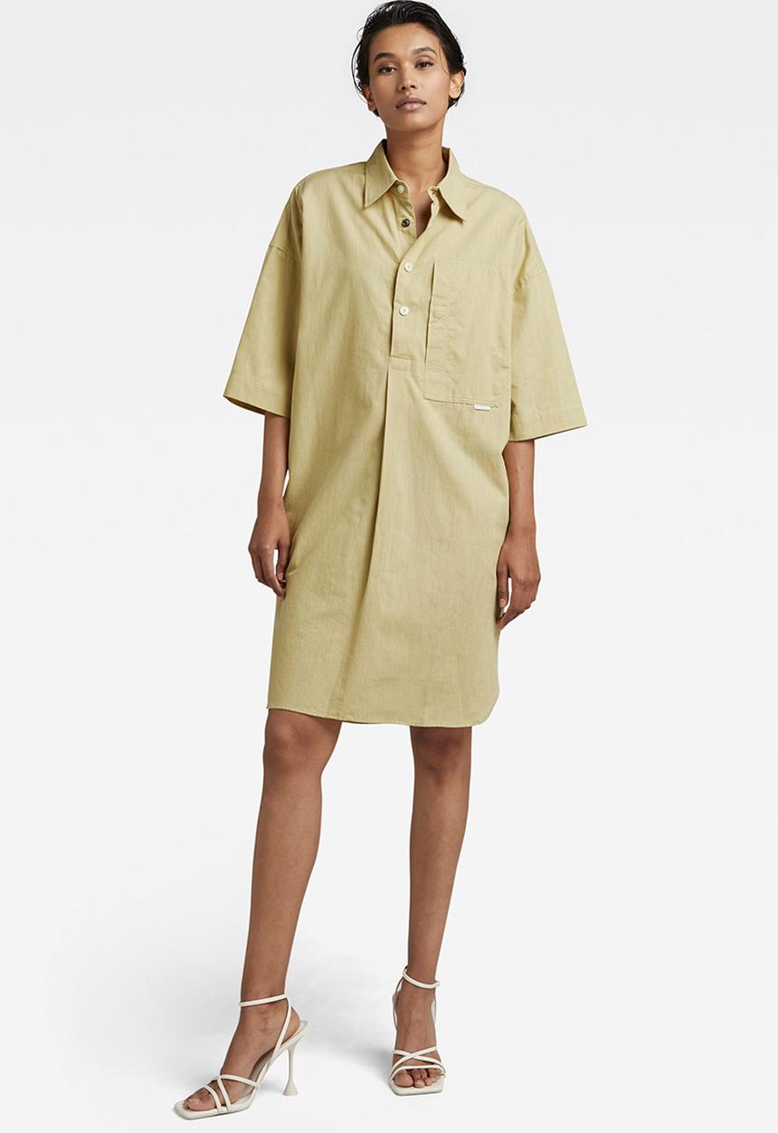 G-STAR - Shirt dress 2.0 short sleeve - leek green