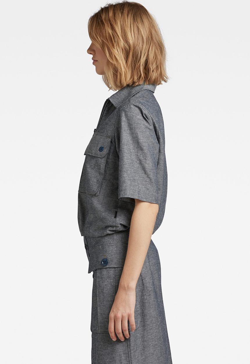 G-STAR - 2 Pocket cropped shirt short sleeve - black
