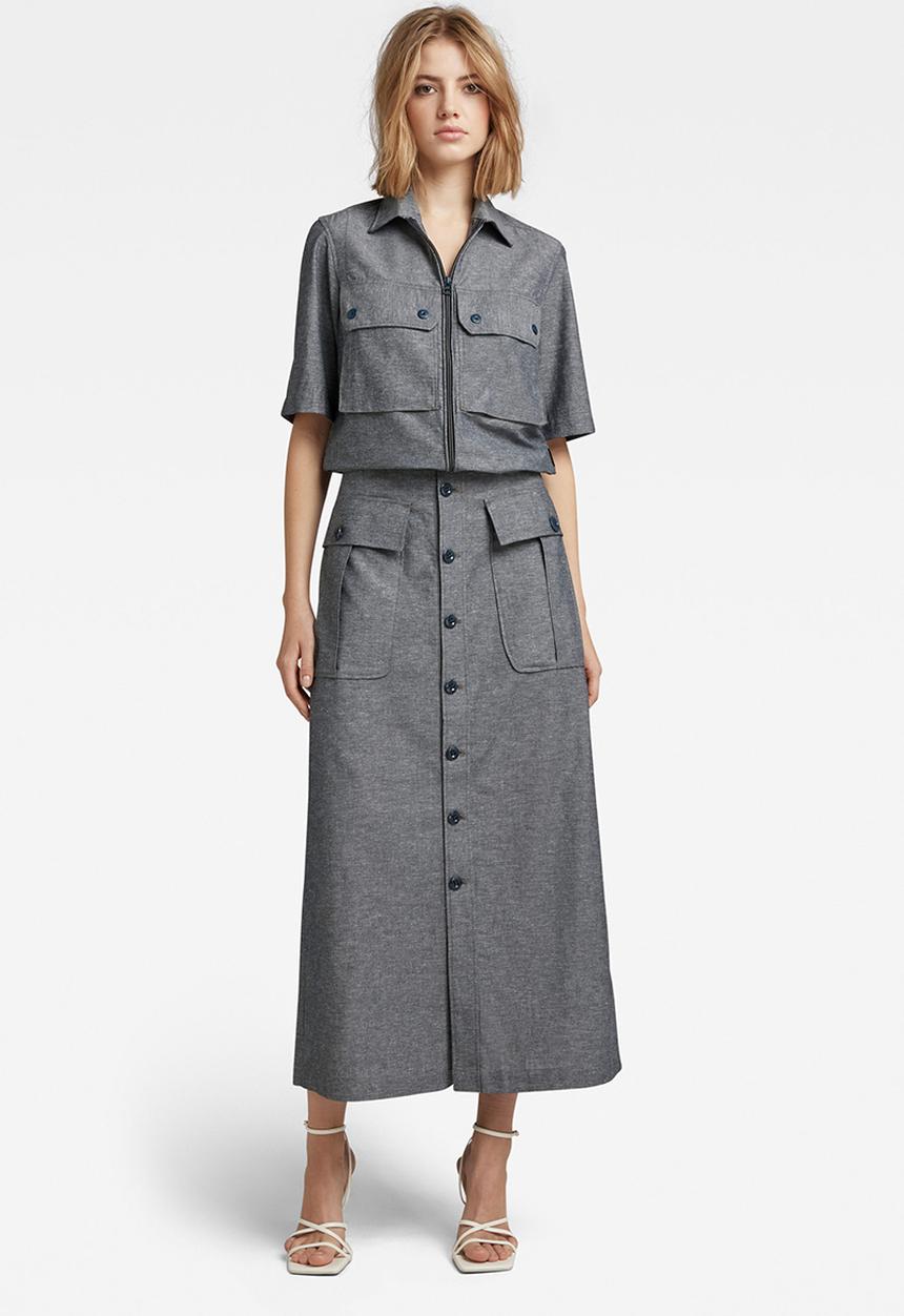 G-STAR - 2 Pocket cropped shirt short sleeve - black