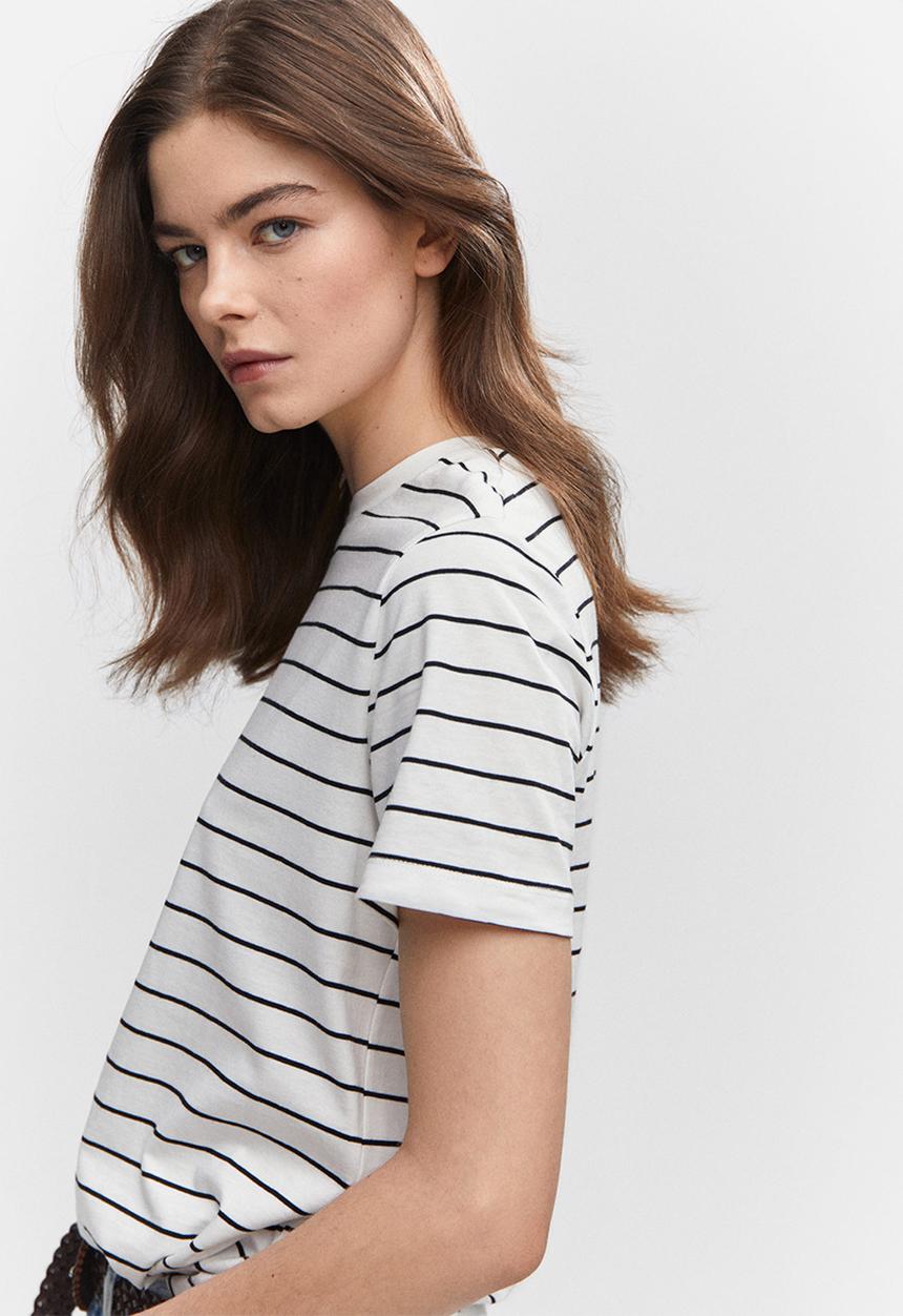 MANGO - T-shirt chalacas - off white 