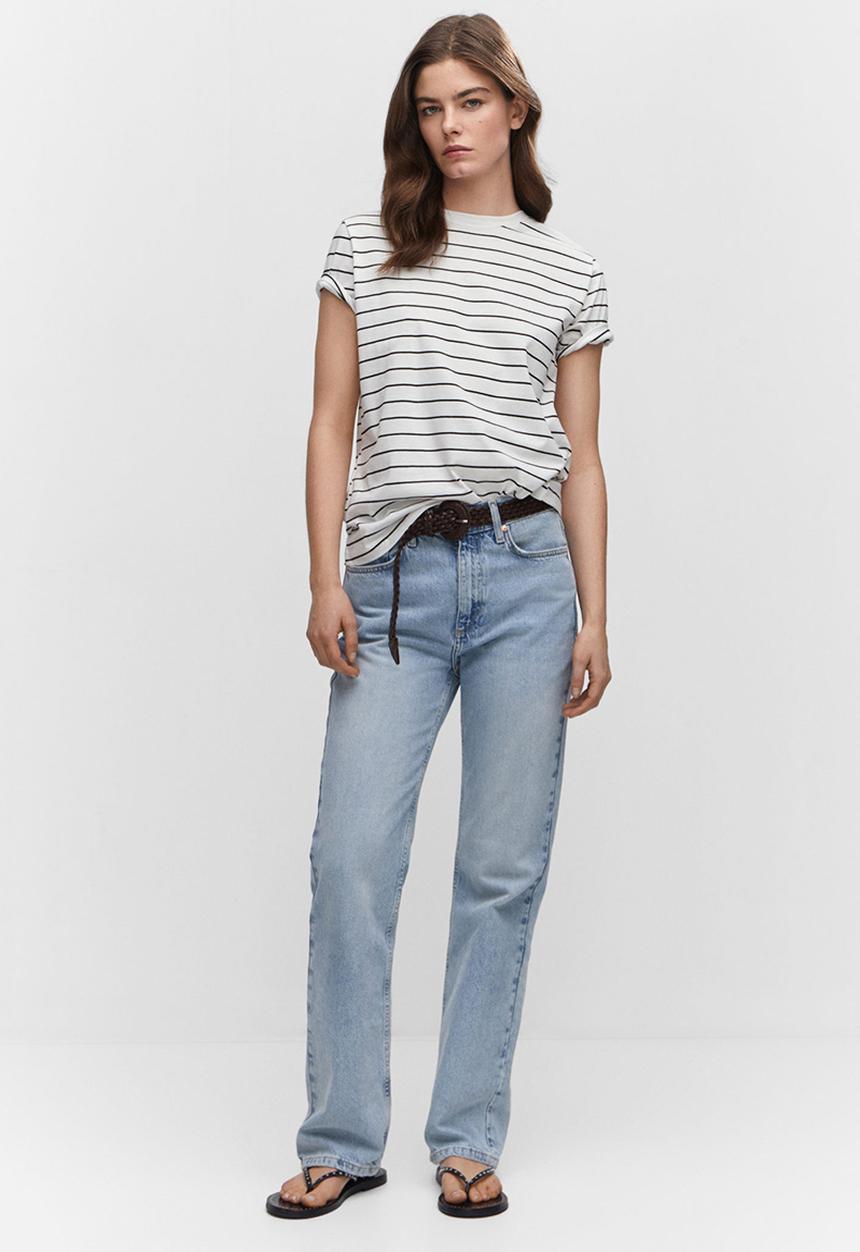 MANGO - T-shirt chalacas - off white 