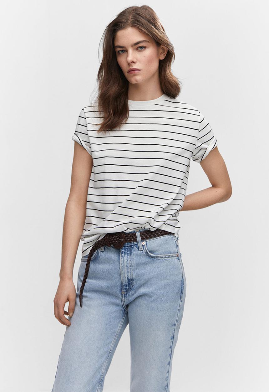 MANGO - T-shirt chalacas - off white 