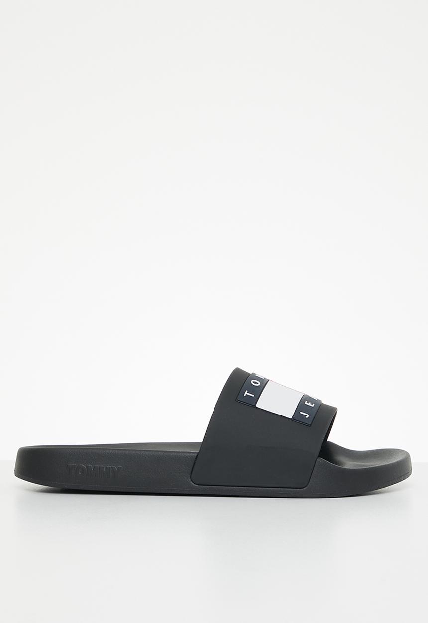 Tommy Hilfiger - Tommy jeans flag pool slide - black
