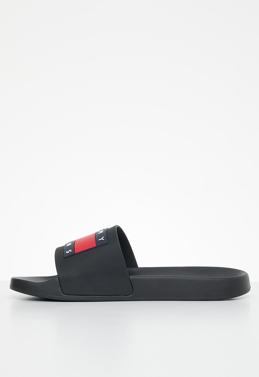 Tommy Hilfiger - Tommy jeans flag pool slide - black