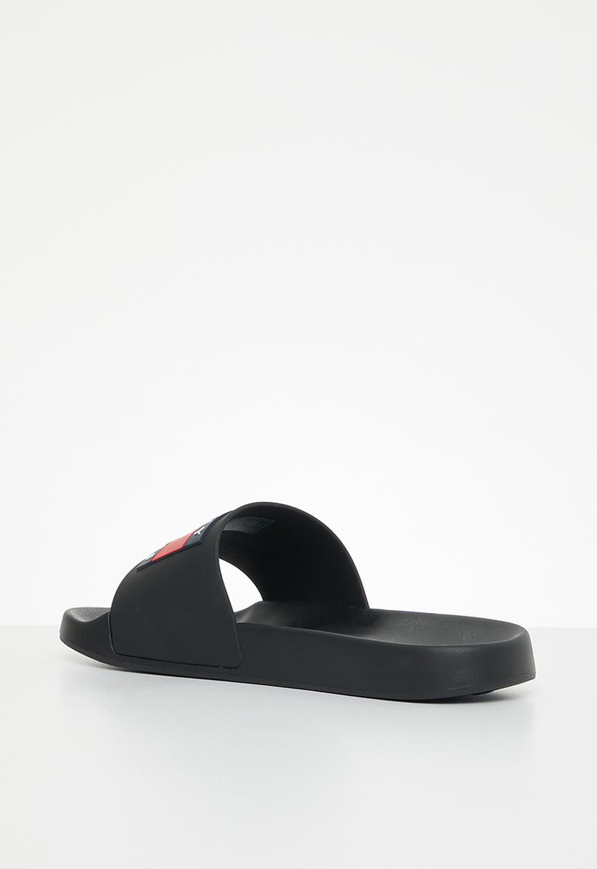 Tommy Hilfiger - Tommy jeans flag pool slide - black