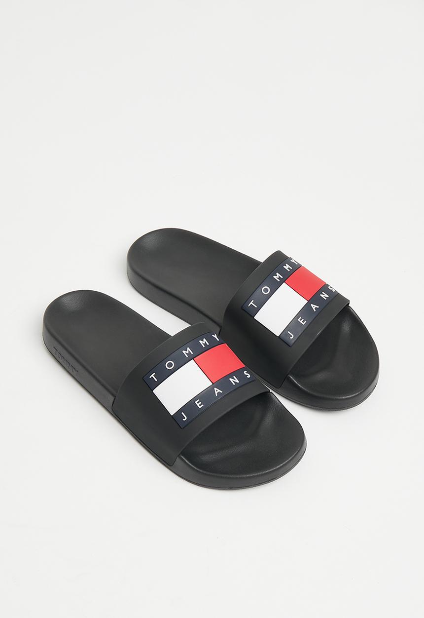 Tommy Hilfiger - Tommy jeans flag pool slide - black