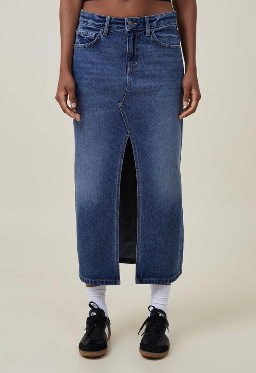 Cotton On - Bailey denim maxi skirt - bottle blue