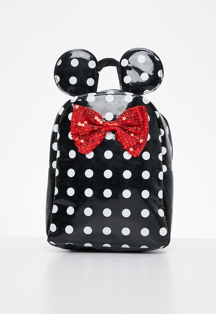 Pop Candy - Minnie polka shiny backpack - black & white