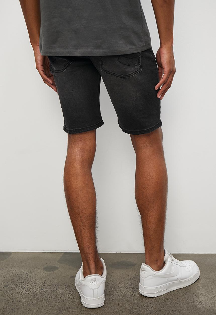 STYLE REPUBLIC - Distressed denim short - black