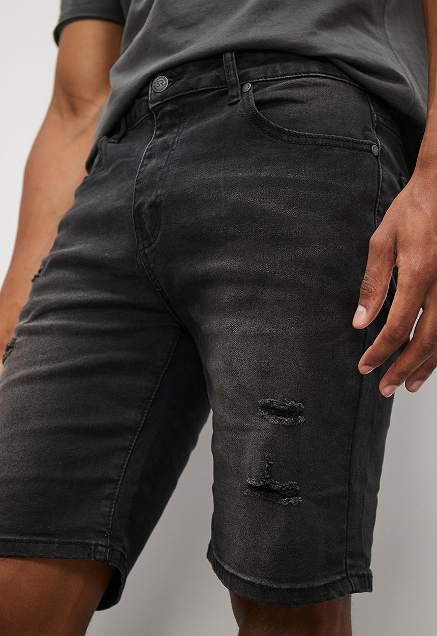 STYLE REPUBLIC - Distressed denim short - black