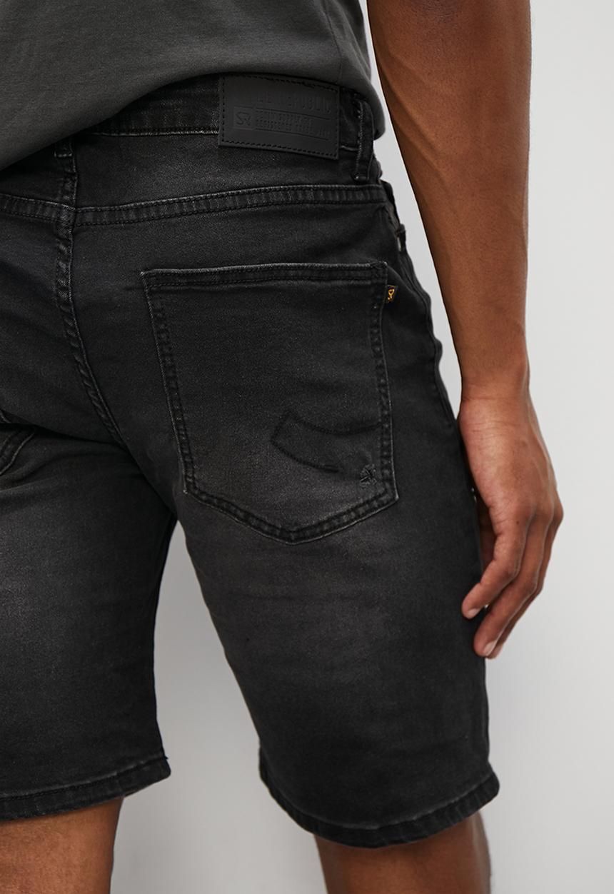 STYLE REPUBLIC - Distressed denim short - black