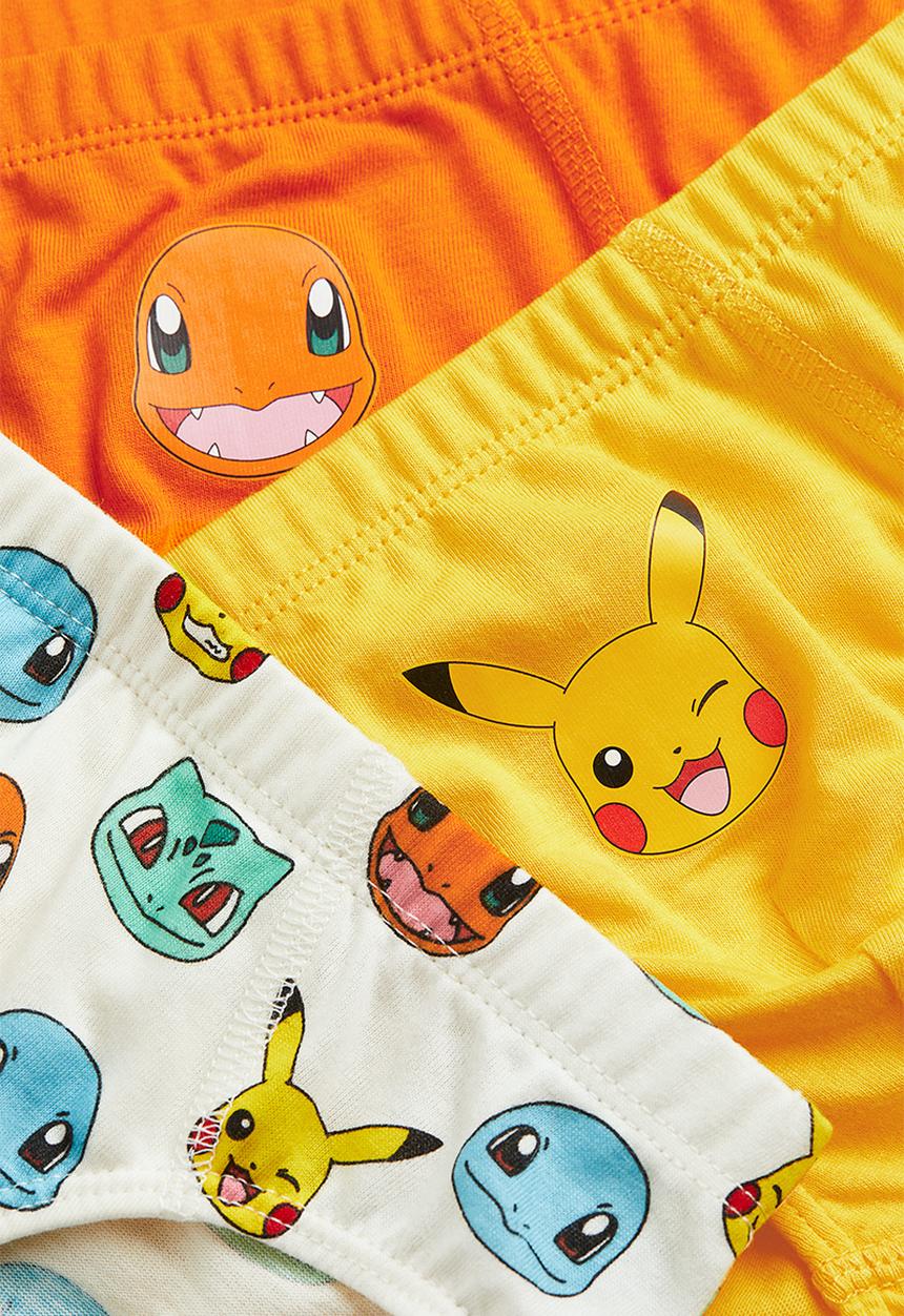 H&M - 5-pack printed boys’ briefs - yellow / pokémon 