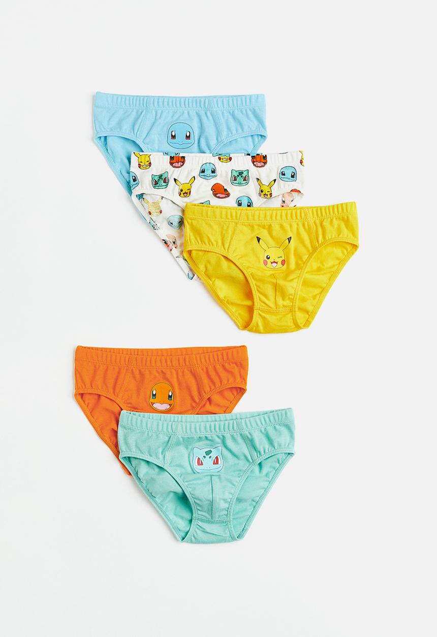 H&M - 5-pack printed boys’ briefs - yellow / pokémon 