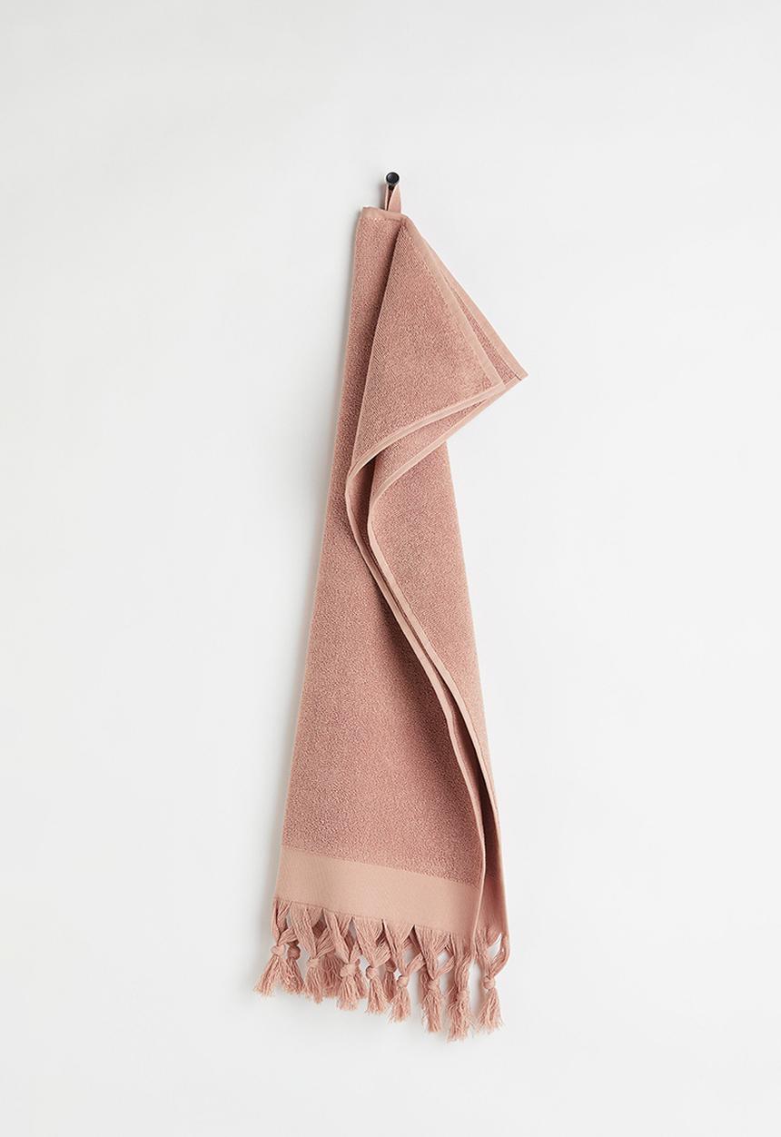 H&M - Tasselled hand towel - powder pink
