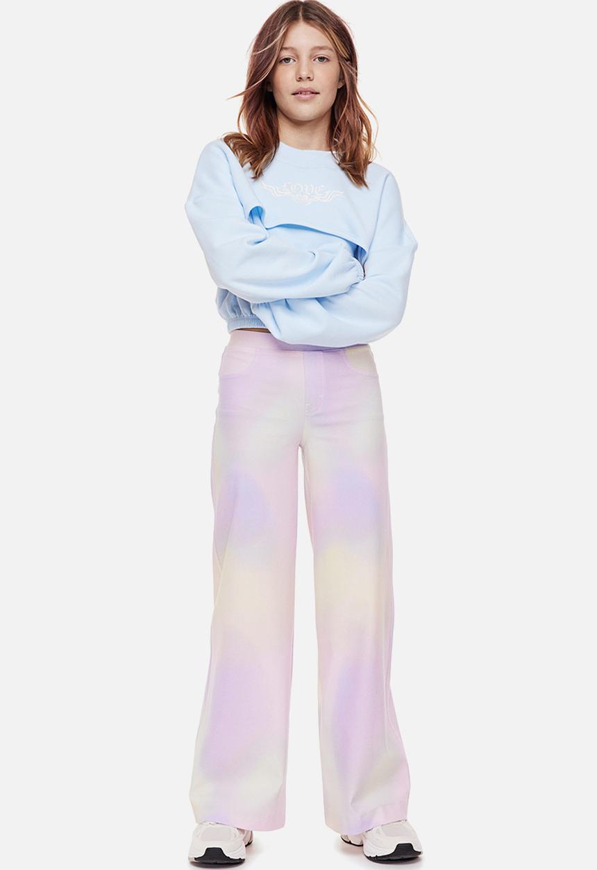H&M - Wide trousers - light purple/ombre 