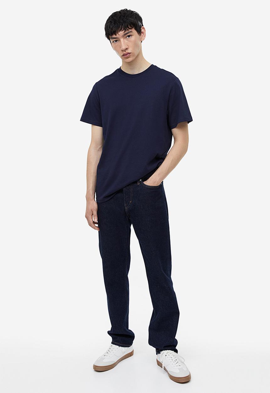 H&M - Regular fit round-neck T-shirt - blue