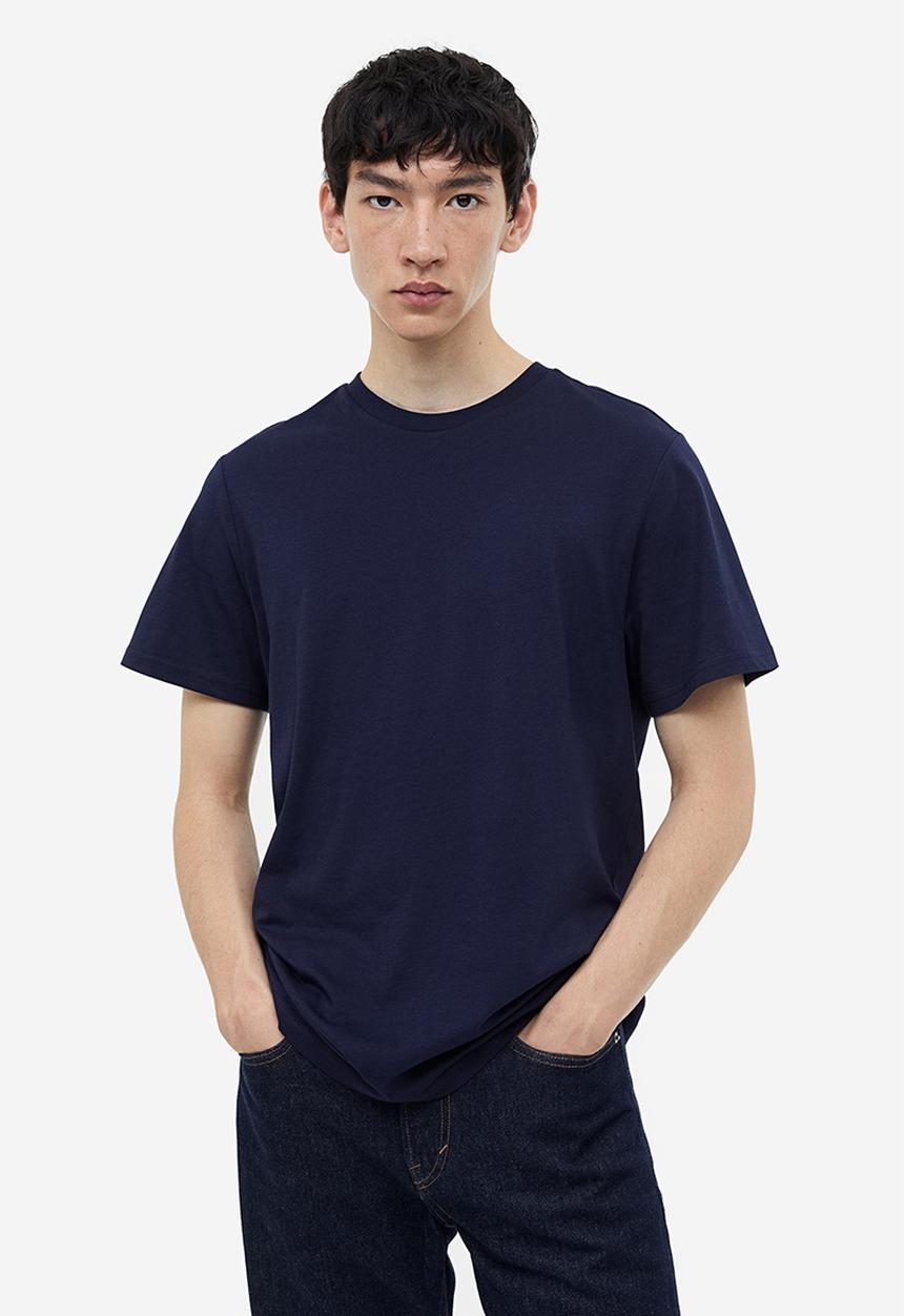 H&M - Regular fit round-neck T-shirt - blue