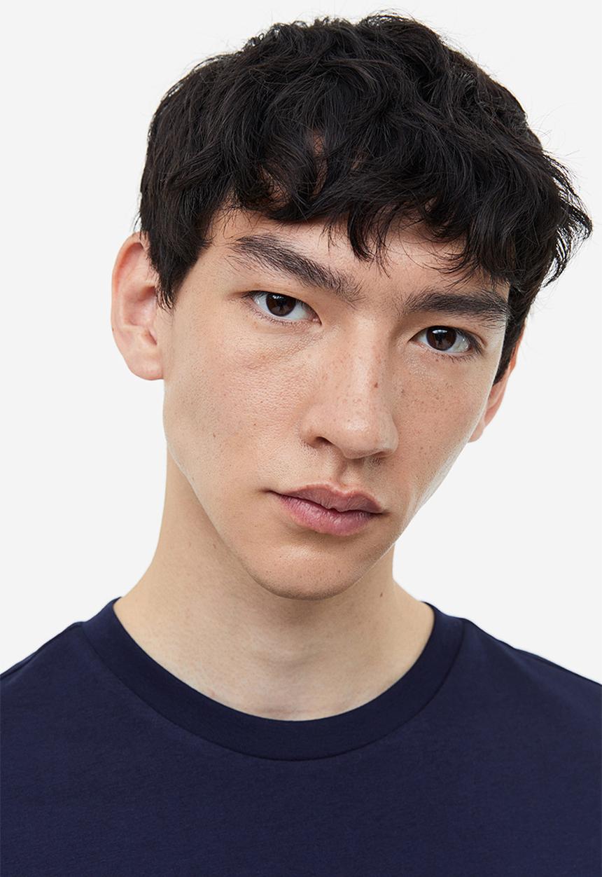 H&M - Regular fit round-neck T-shirt - blue