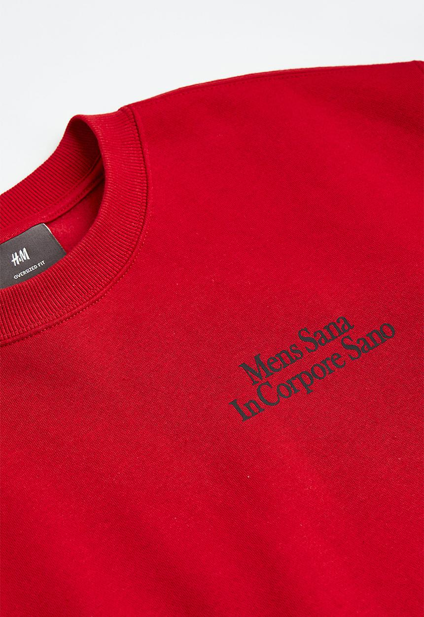 H&M - Oversized fit sweatshirt - red/mens sana