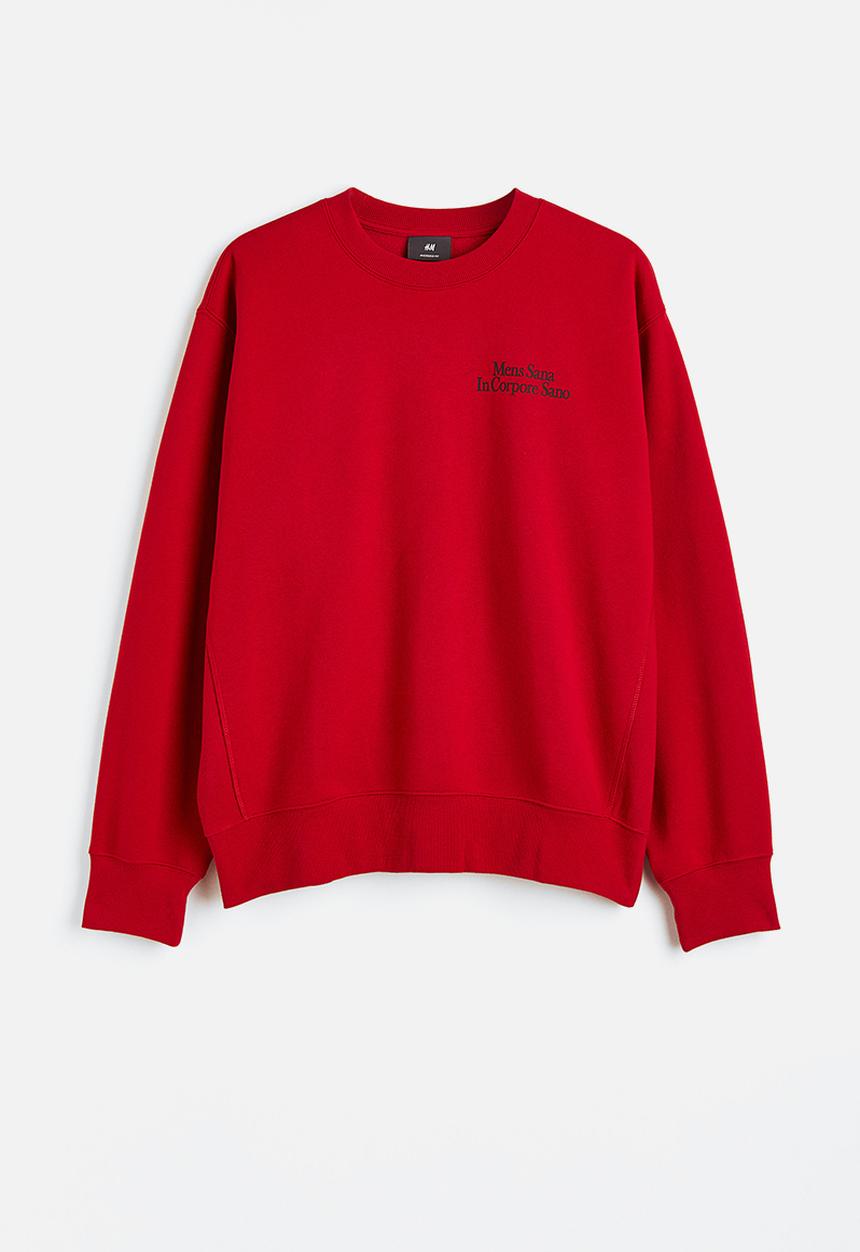 H&M - Oversized fit sweatshirt - red/mens sana