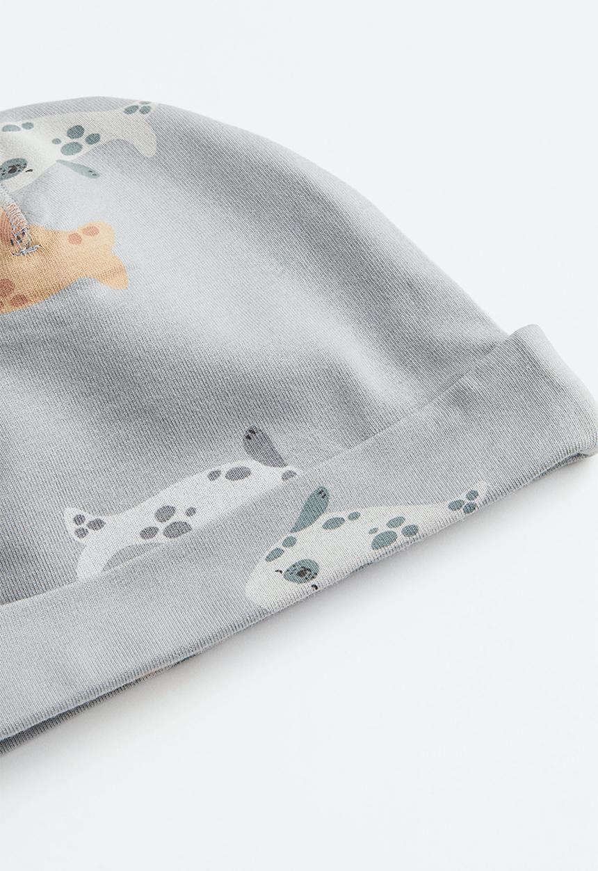 H&M - 3-Piece cotton set - light grey-blue/seals