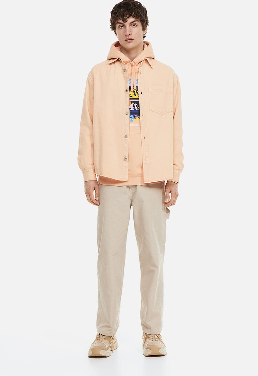 H&M - Denim overshirt - apricot pink