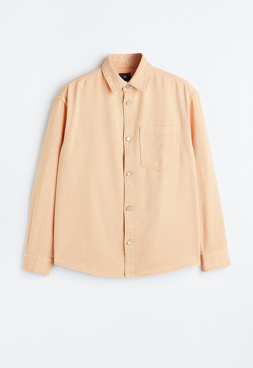H&M - Denim overshirt - apricot pink