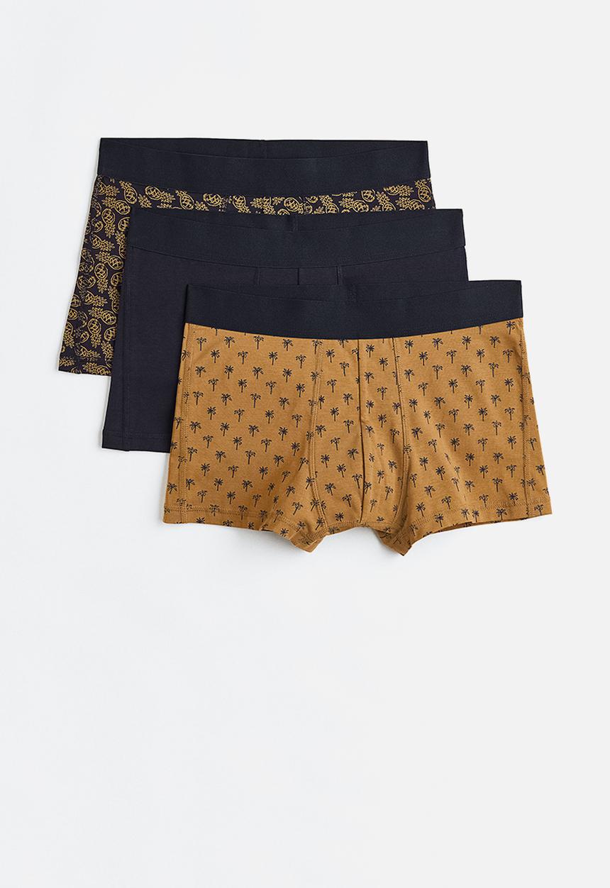 H&M - 3-Pack xtra life™ short trunks - ight brown/palm trees