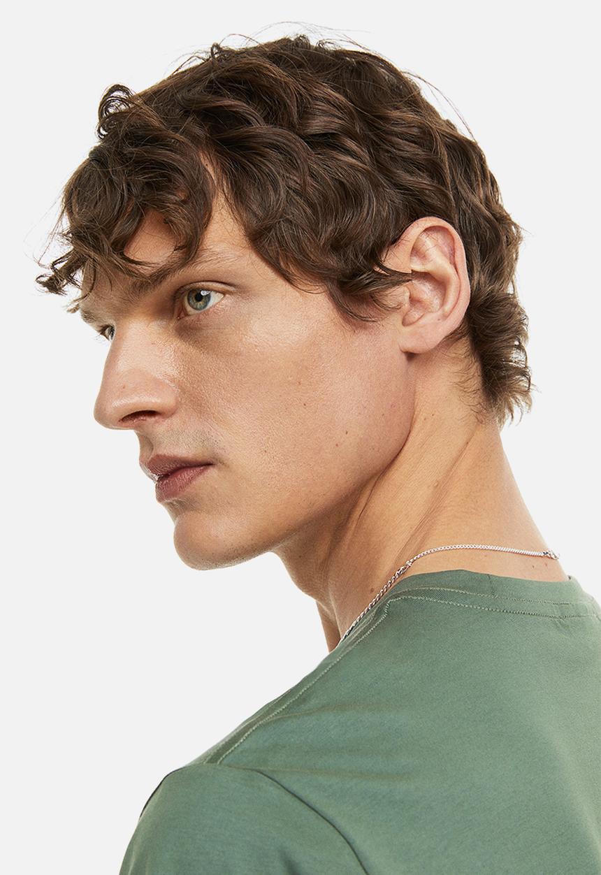 H&M - Slim fit pima cotton T-shirt - dark green