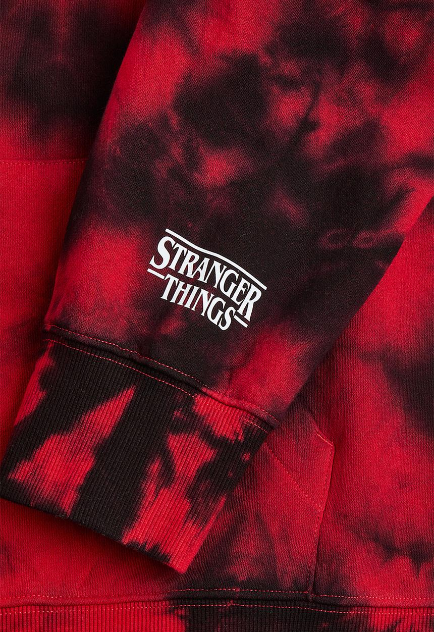 H&M - Oversized fit printed hoodie - red/stranger things