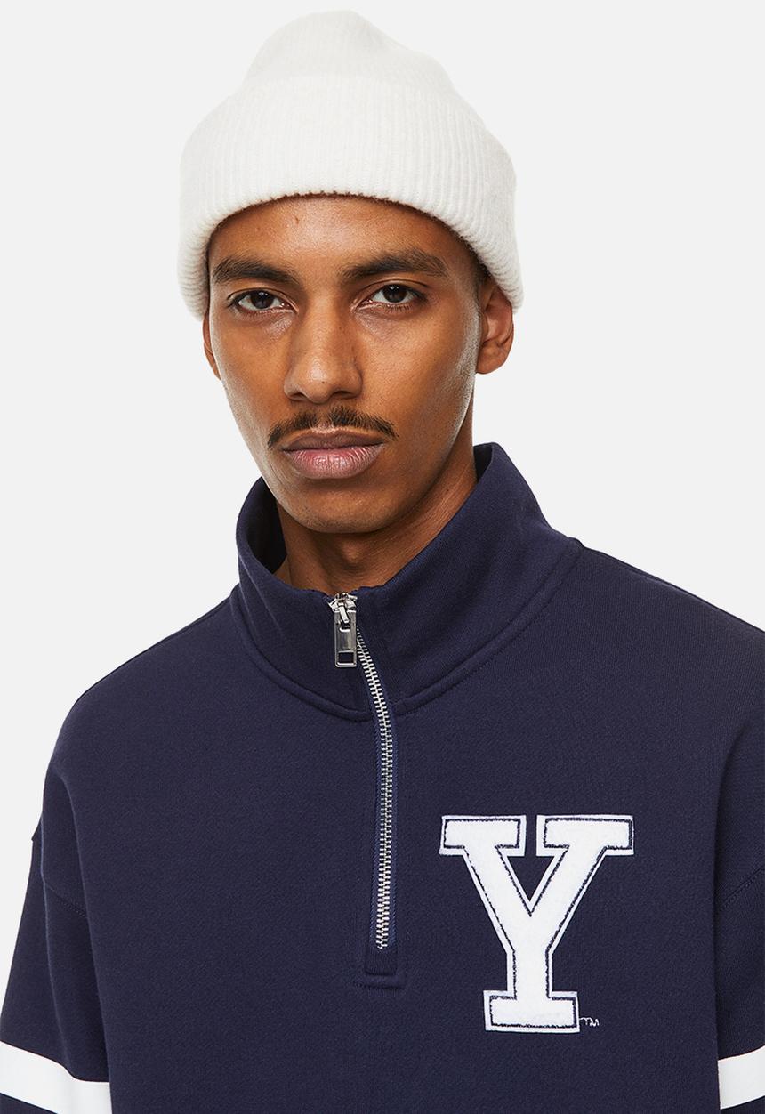 H&M - Relaxed fit zip-top sweatshirt - dark blue/yale