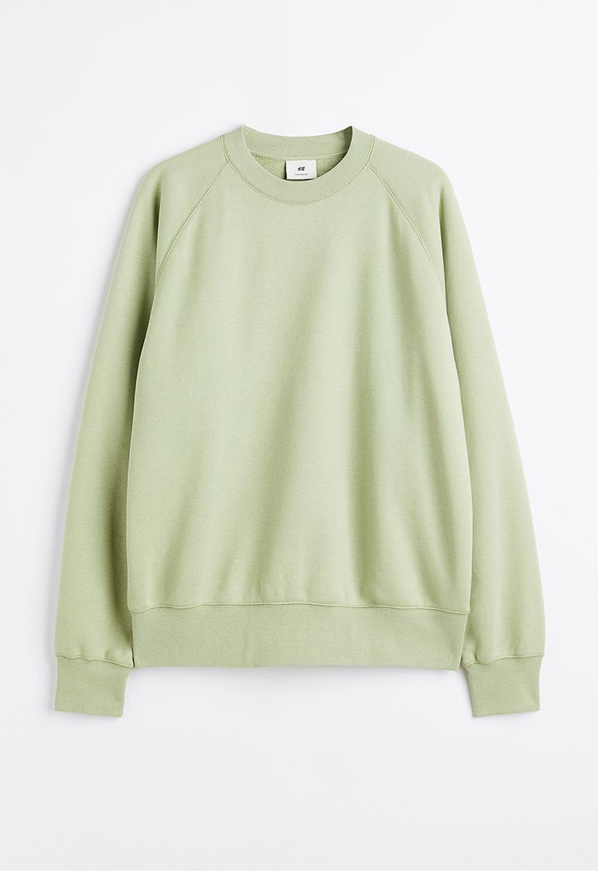 H&M - Oversized fit cotton sweatshirt - pistachio green 