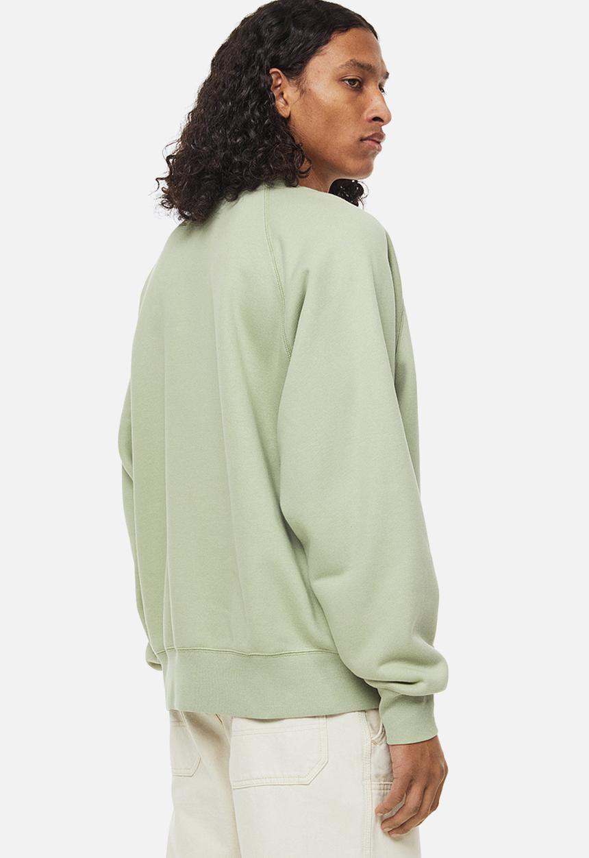 H&M - Oversized fit cotton sweatshirt - pistachio green 