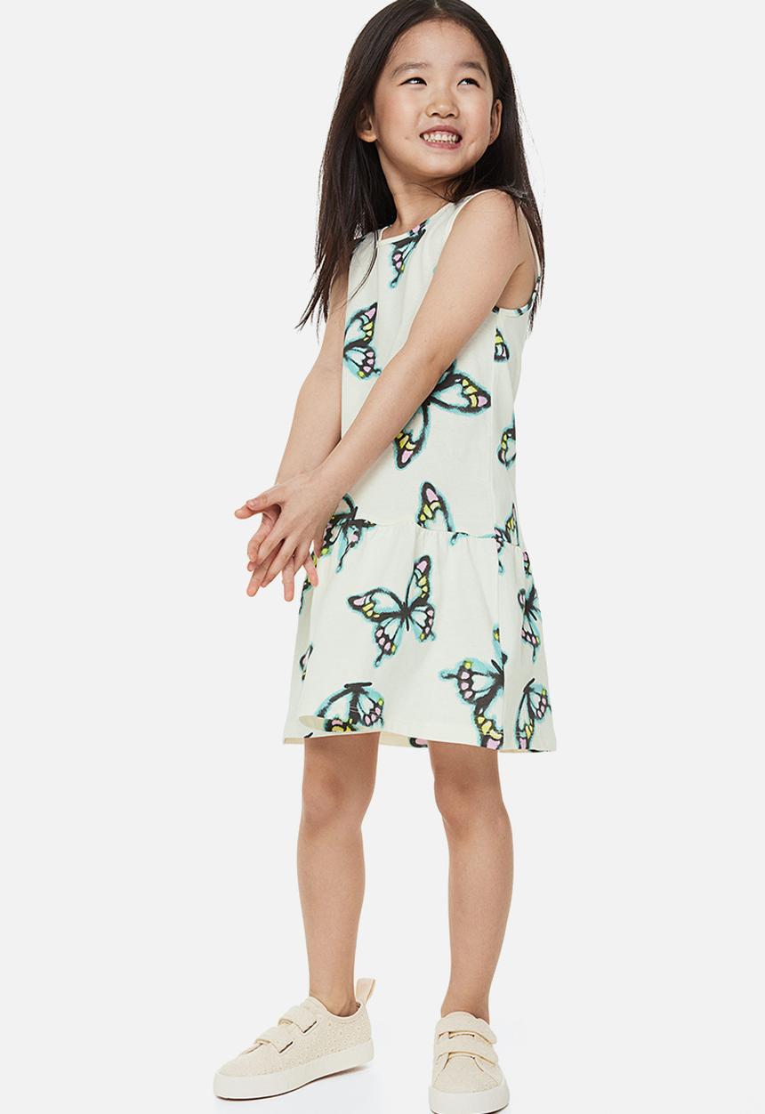 H&M - Patterned cotton dress - white 