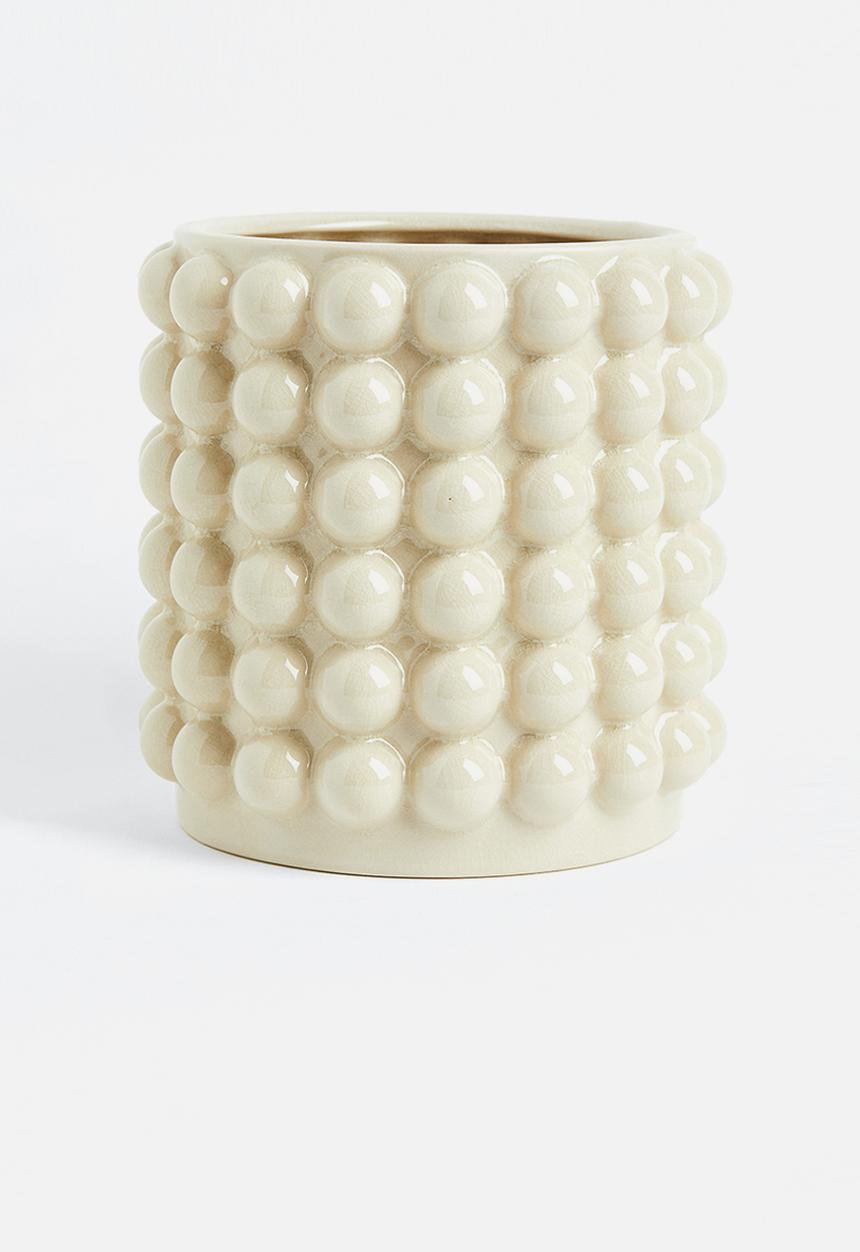 H&M - Large bubbled plant pot - white