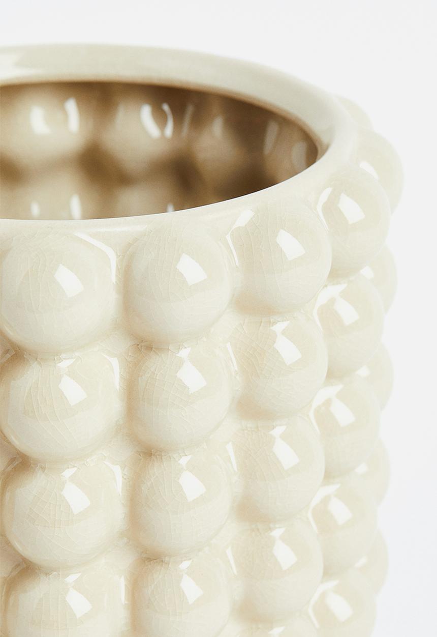 H&M - Large bubbled plant pot - white