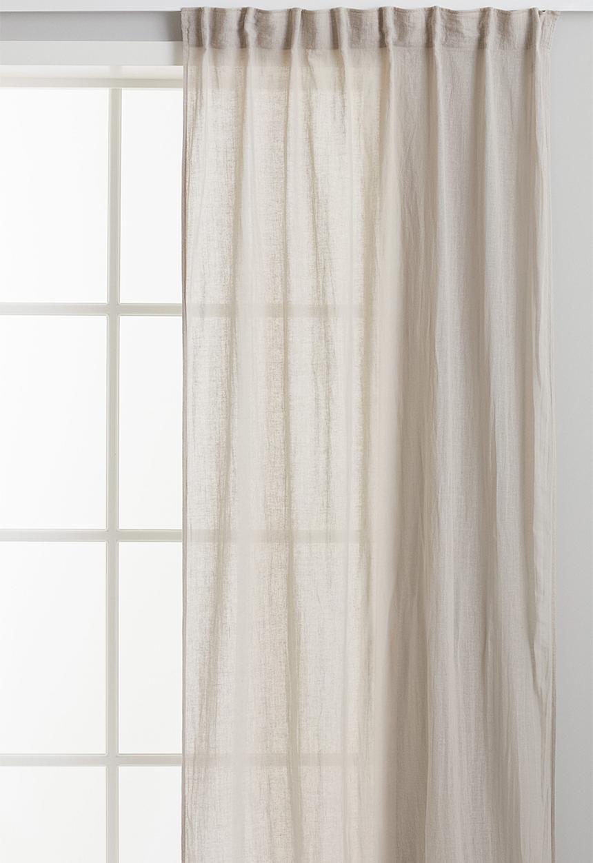 H&M - 2 Pack multiway linen-blend curtains - light greige