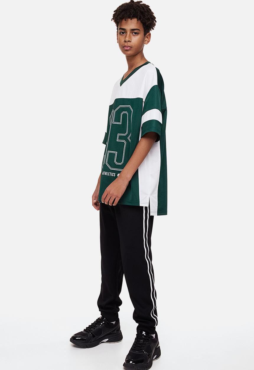 H&M - Oversized mesh T-shirt - dark green/93