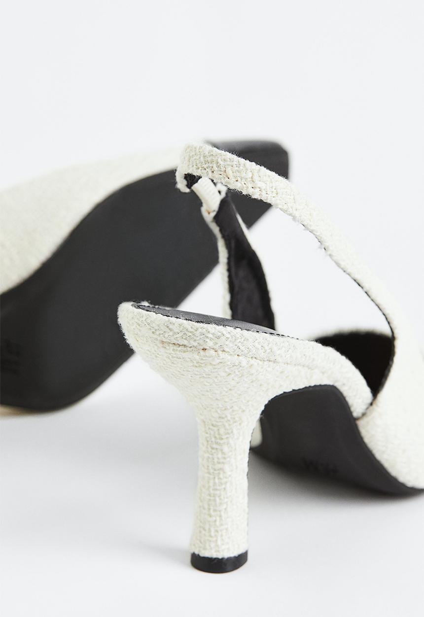 H&M - Textured slingbacks - white 