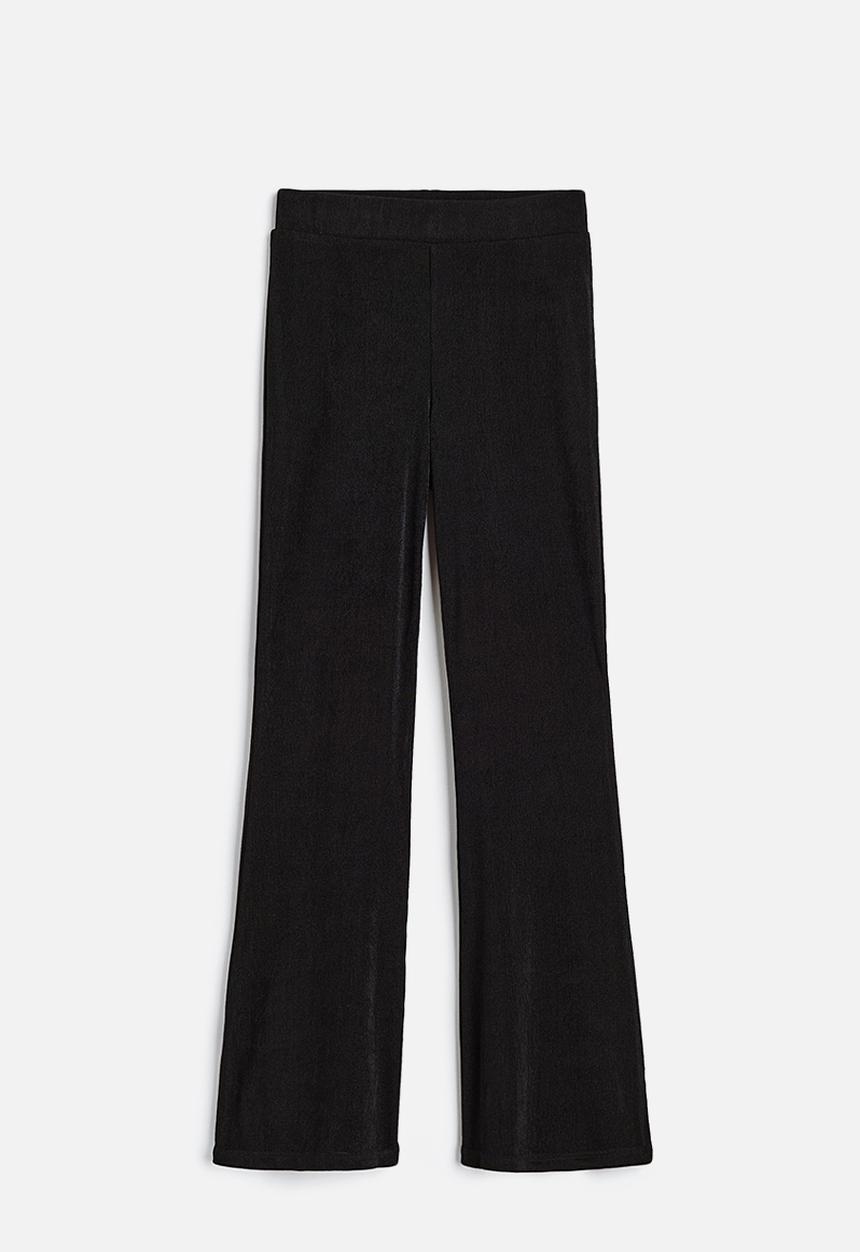 H&M - Flared ribbed leggings - black