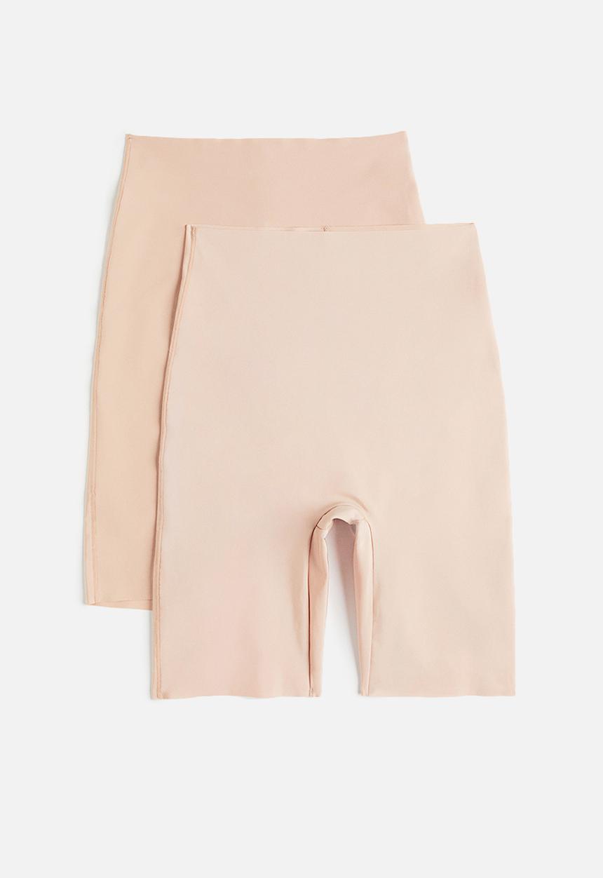 H&M - 2 Pack no-show light shaping bikers - light beige