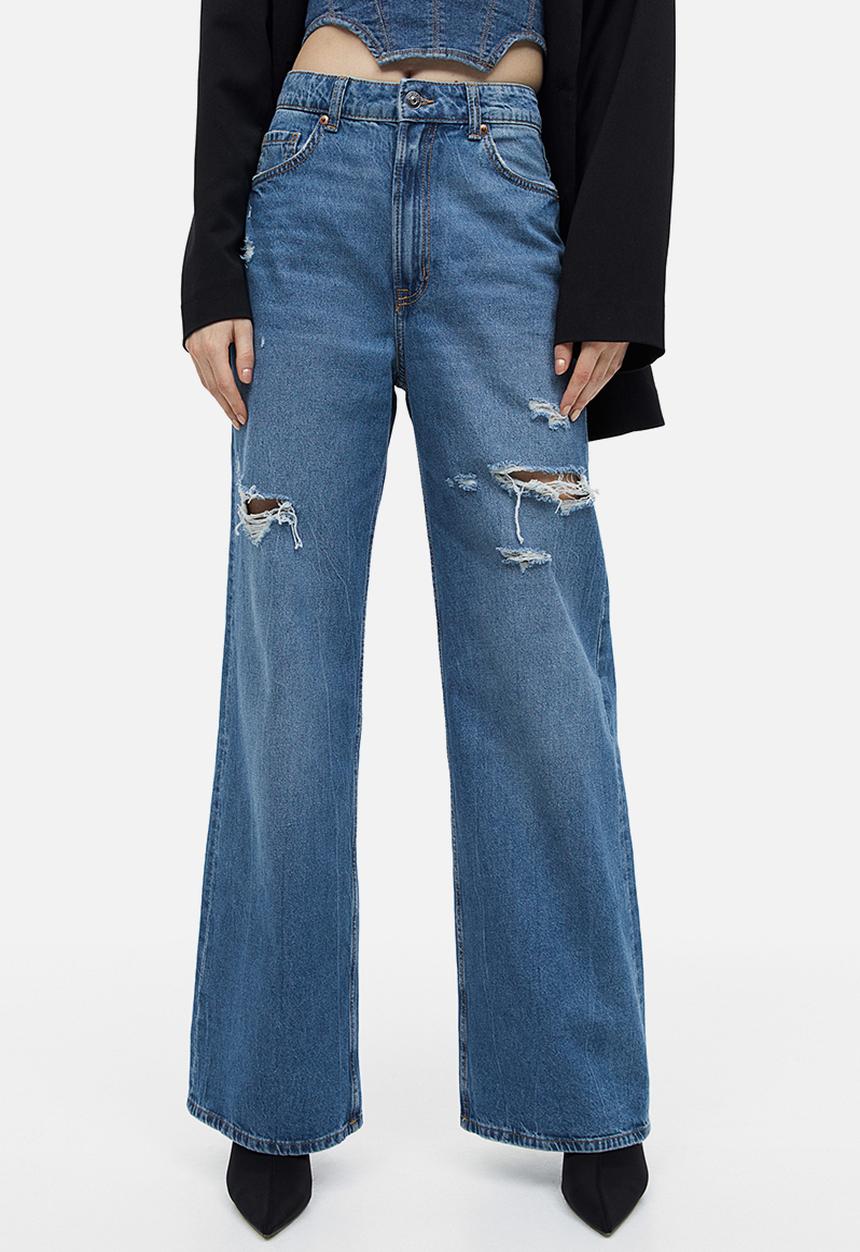 H&M - Wide high jeans - denim blue 