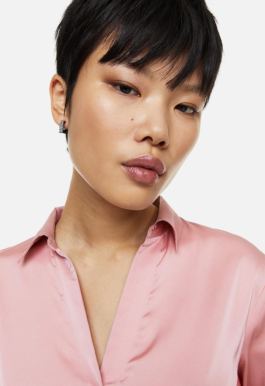 H&M - V-neck blouse - light pink 