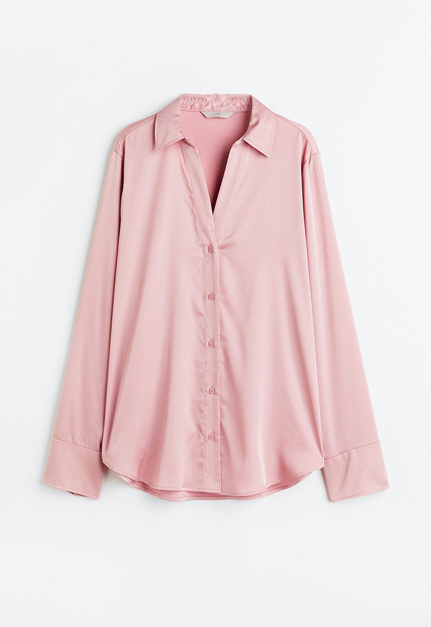 H&M - V-neck blouse - light pink 