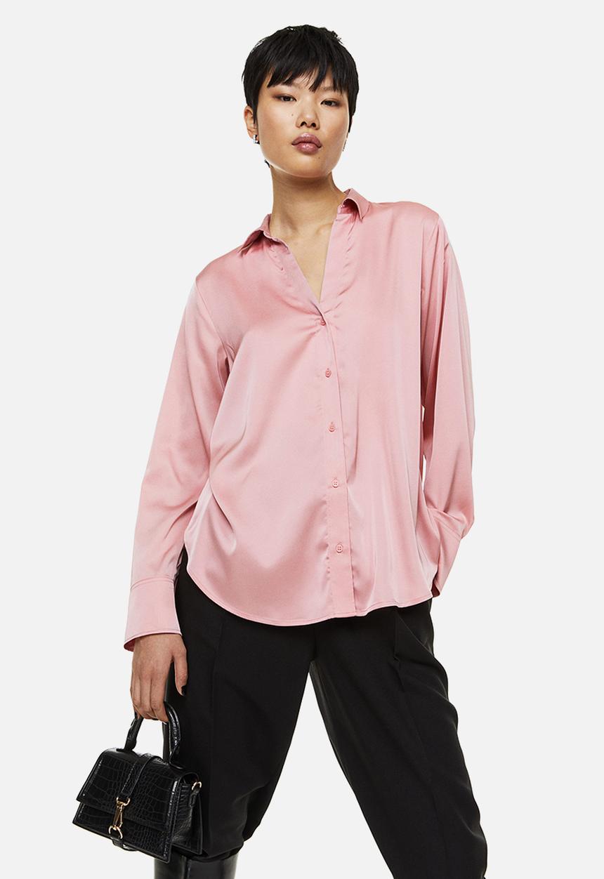 H&M - V-neck blouse - light pink 