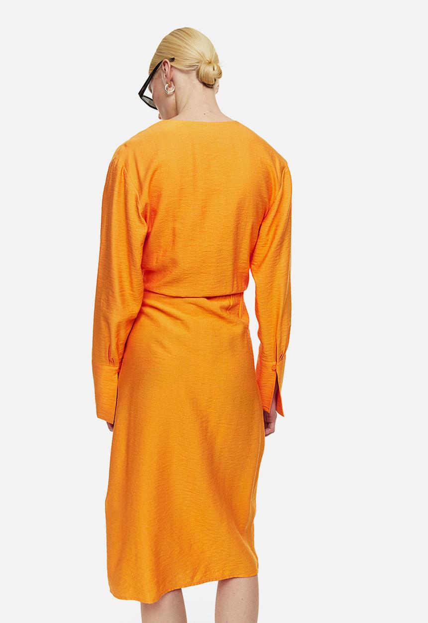 H&M - Tie-detail wrap dress - orange