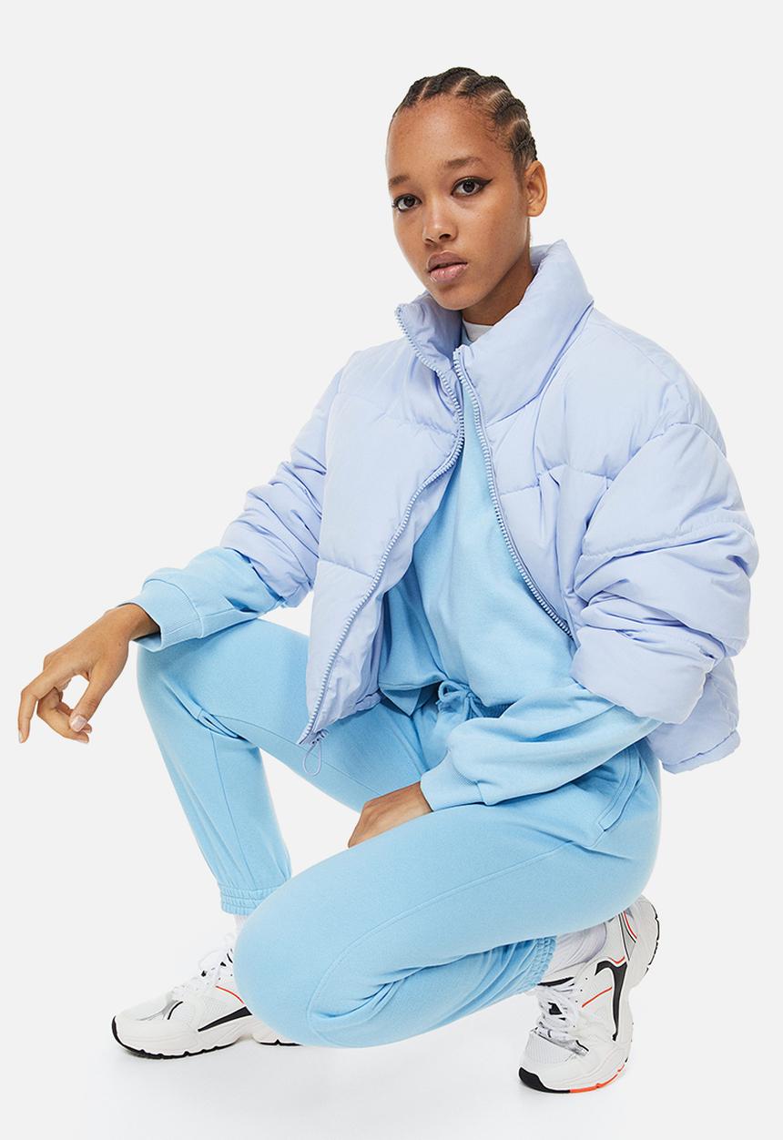 H&M - High-waisted joggers - light blue 