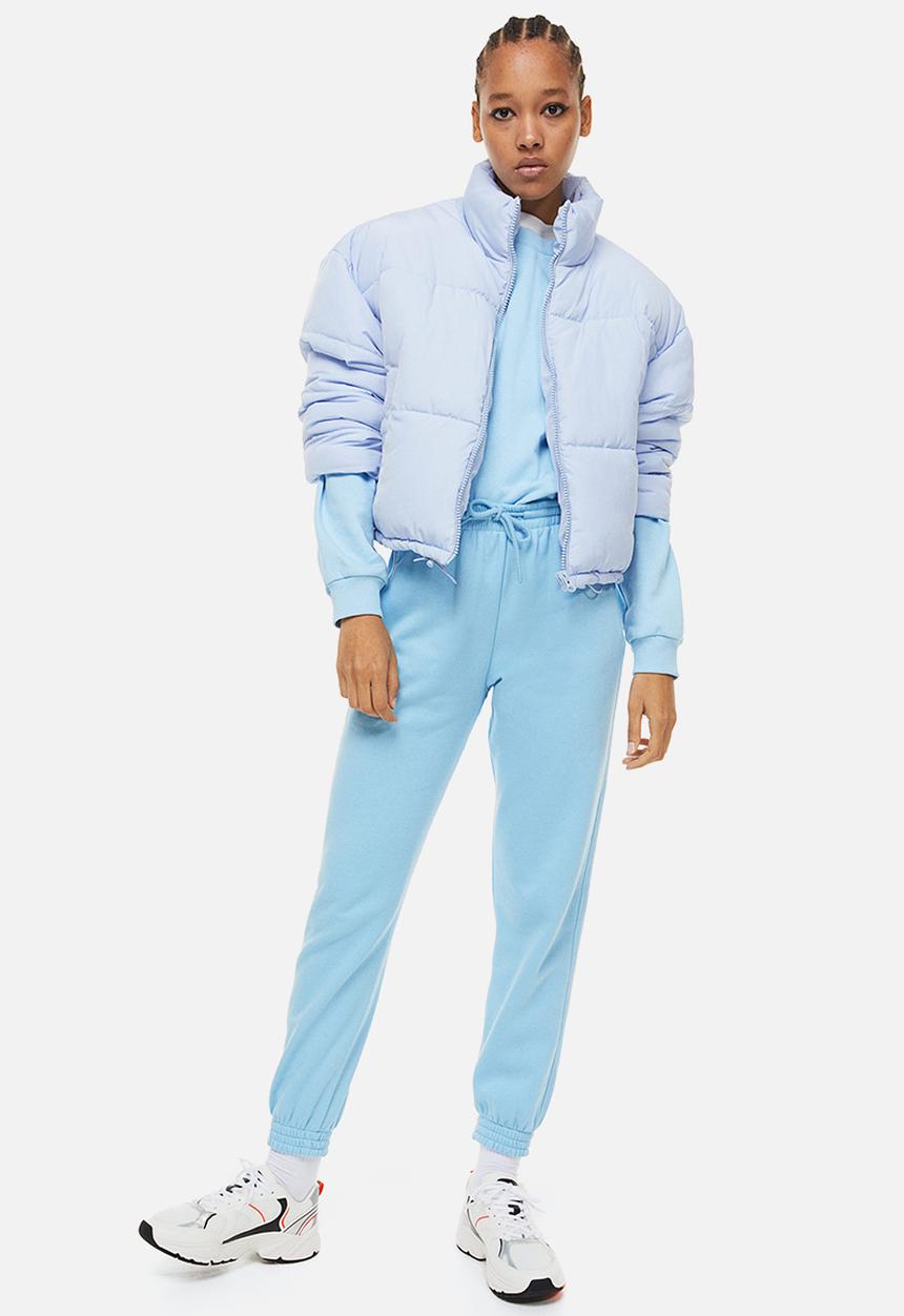 H&M - High-waisted joggers - light blue 